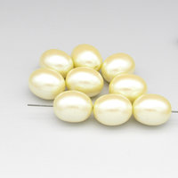 21.5x17mm Oval Barrel Faux Pearls, Vintage Cream Plastic Beads