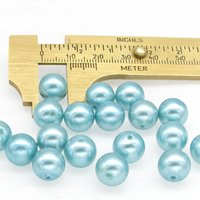 10mm Plastic Pearls, Vintage Teal Lustre Beads (40)