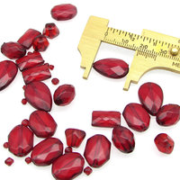 Vintage Red Plastic Bead Mix