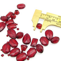 Vintage Red Plastic Bead Mix