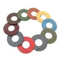 Large Donut Pendants, Die Cut Upcycled Genuine Leather Circles (10)