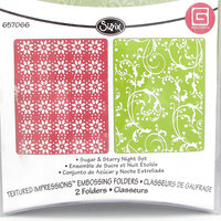 Sugar and Starry Night A2 Embossing Folder Set, Sizzix Textured Impressions
