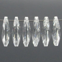 28mm Faceted Teardrop Beads, Clear Chandelier Pendants