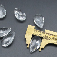 28mm Faceted Teardrop Beads, Clear Chandelier Pendants