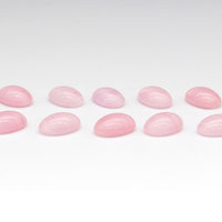 14mm Oval Cabochons, Vintage Light Pink Striped Glass Gems