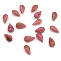 13x7.8mm Pear Rhinestones, Opaque Rose and Goldstone 