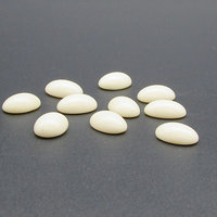 Vintage 14x10mm Oval Cabochons, Cream Glass Gems
