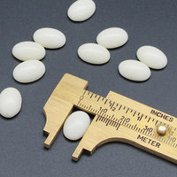 Vintage Cabochon Mix, Opaque Cream Glass Stones