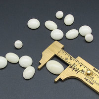 Vintage Cabochon Mix, Opaque Cream Glass Stones