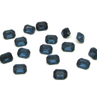 8x6mm Octagon Rhinestones, Vintage Montana Blue