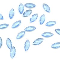 15x7mm Navettes, Vintage Light Sapphire Unfoiled Rhinestones