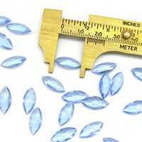 15x7mm Navettes, Vintage Light Sapphire Unfoiled Rhinestones