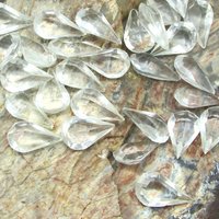Clear Pear Rhinestones, Vintage 13x7.8mm Unfoiled Teardrops