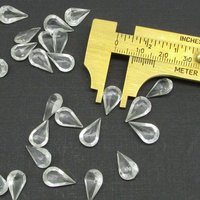 Clear Pear Rhinestones, Vintage 13x7.8mm Unfoiled Teardrops