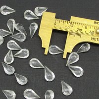 Clear Pear Rhinestones, Vintage 13x7.8mm Unfoiled Teardrops