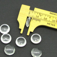 12mm Clear Domed Dentelles, Vintage Unfoiled Glass Gems (7)