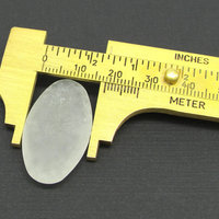 32x18mm Oval Frosted Cabochon, Vintage Camphor Glass