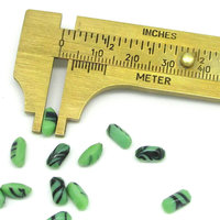 8x4mm Marbled Opaque Green Baguette Rhinestones