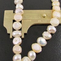 Irregular Nugget Freshwater Pearls, Pale Peach 8-10mm Baroque Round Beads