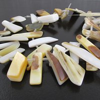 Flat Mother of Pearl Beads, Top Drilled Graduated Strand 