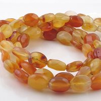 13mm Faceted Oval Carnelian Beads