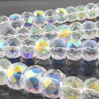 Crystal AB 12x9mm Faceted Rondelles