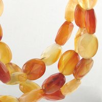 13mm Faceted Oval Carnelian Beads
