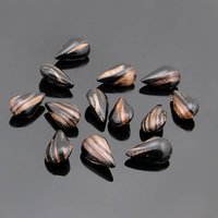 13mm Vintage Black Teardrop Glass Stones (24)