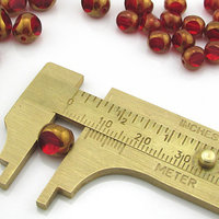 8mm Tri-Cut Rounds, Czech Glass Window Beads, Siam with Bronze