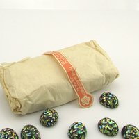 Vintage 12x10mm Oval Foiled Lampwork Cabochons