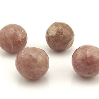 18mm Faceted Spheres, Half Drilled Mauve Quartz Beads