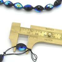 Vintage 12x8mm Faceted Oval Beads, Jet Vitrail