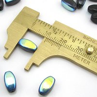 11x6mm Ovals, Jet Vitrail Czech Pressed Glass Beads