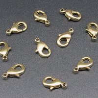 12x6mm Lobster Clasps, Raw Brass Unplated Parrot Beak Connectors