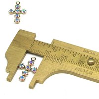 18mm Gold Plated Rhinestone Cross Pendants (2)