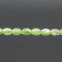 Vintage 9mm Faceted Oval Green Givre Beads