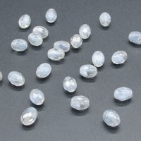 Vintage 9mm Faceted Oval Givre Beads
