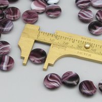 12mm Striped Glass Coin Beads