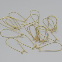 47mm Gold Plated Kidney Ear Wires with Long, Tapered Loops