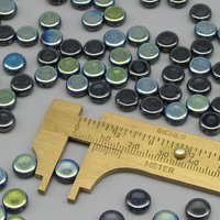 8mm Hematite AB Czech Glass Tablet Beads