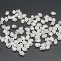 Vintage 9mm Oval White Givre Beads