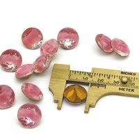 60ss Rose Pink Givre Rhinestone Dentelles, Vintage 14mm Faceted 2-Tone Point Back Glass Gems (12)
