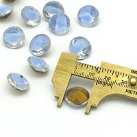 60ss Rhinestone Dentelles, Vintage 14mm Point Back Glass Gems with 2-Tone Light Sapphire Givre (12)