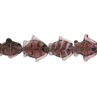 Purple 18mm Glass Fish Beads