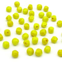 10mm Bright Yellow Lampwork Beads, Vintage Baroque Cube Nuggets