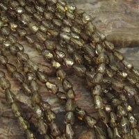 7x5mm Faceted Teardrop Beads, Smoke Topaz Luster