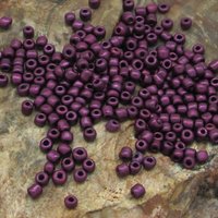 6/0 Seed Beads, Opaque Purple Metallic Suede