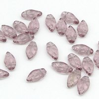 Small Glass Leaves 11x5.5mm, Side Drilled Czech Glass Beads (25)