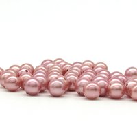 8mm Vintage Plastic Pearl Beads, Rose Pink