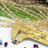 7x5mm Faceted Teardrop Beads, Smoke Topaz Luster